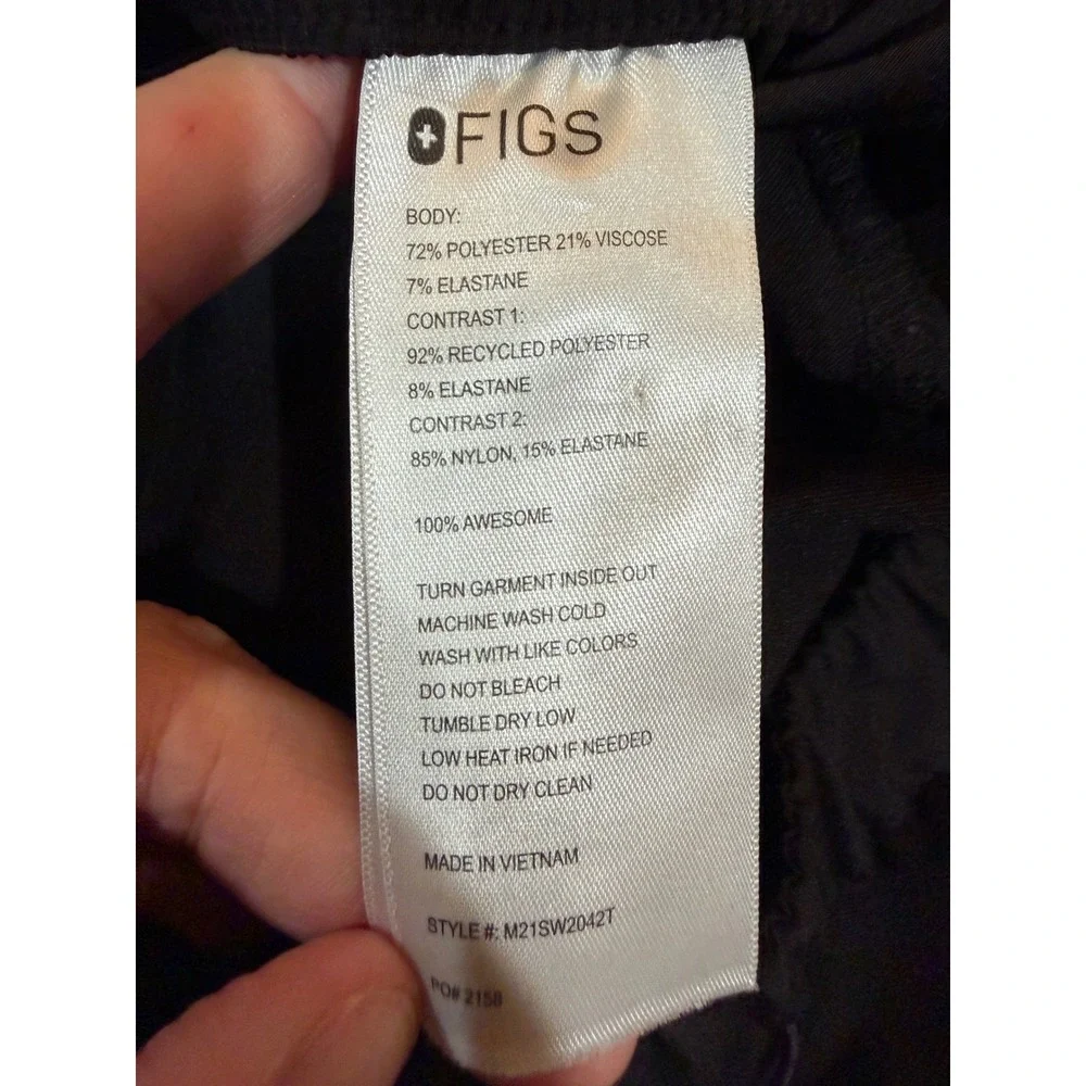 FIGS Jogger Scrub Pants Mens Black FIONx Cargo M21SW2042T MT